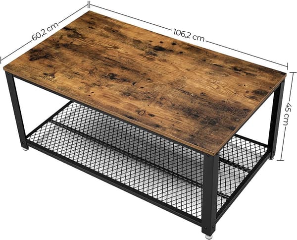 Soffbord - Industriell stil vintage brun 106,2 x 60,2 x 45 cm