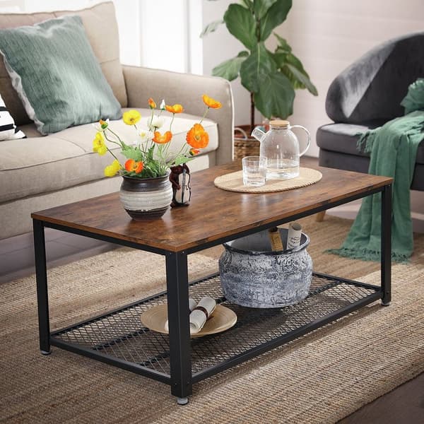 Soffbord - Industriell stil vintage brun 106,2 x 60,2 x 45 cm