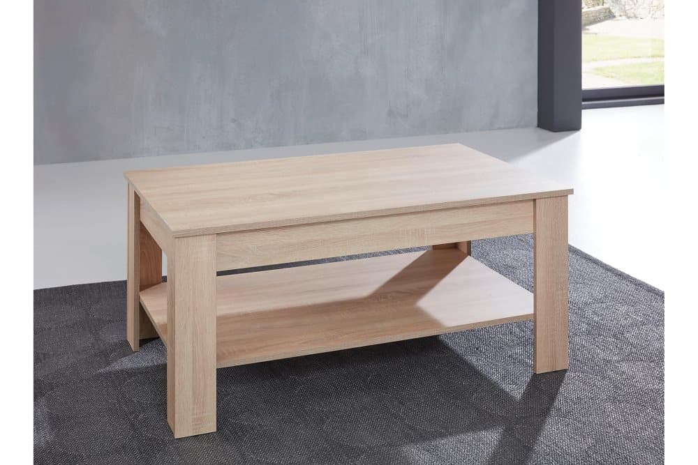 TOMASI Soffbord 110 cm med Förvaring Hylla Ekfärg/Brun