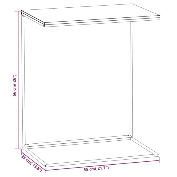 vidaXL sidebord 55x35x66 cm konstrueret træ sort