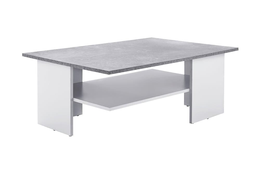 SEDACCA Soffbord 90 cm med Förvaring Hylla Betonggrå/Vit