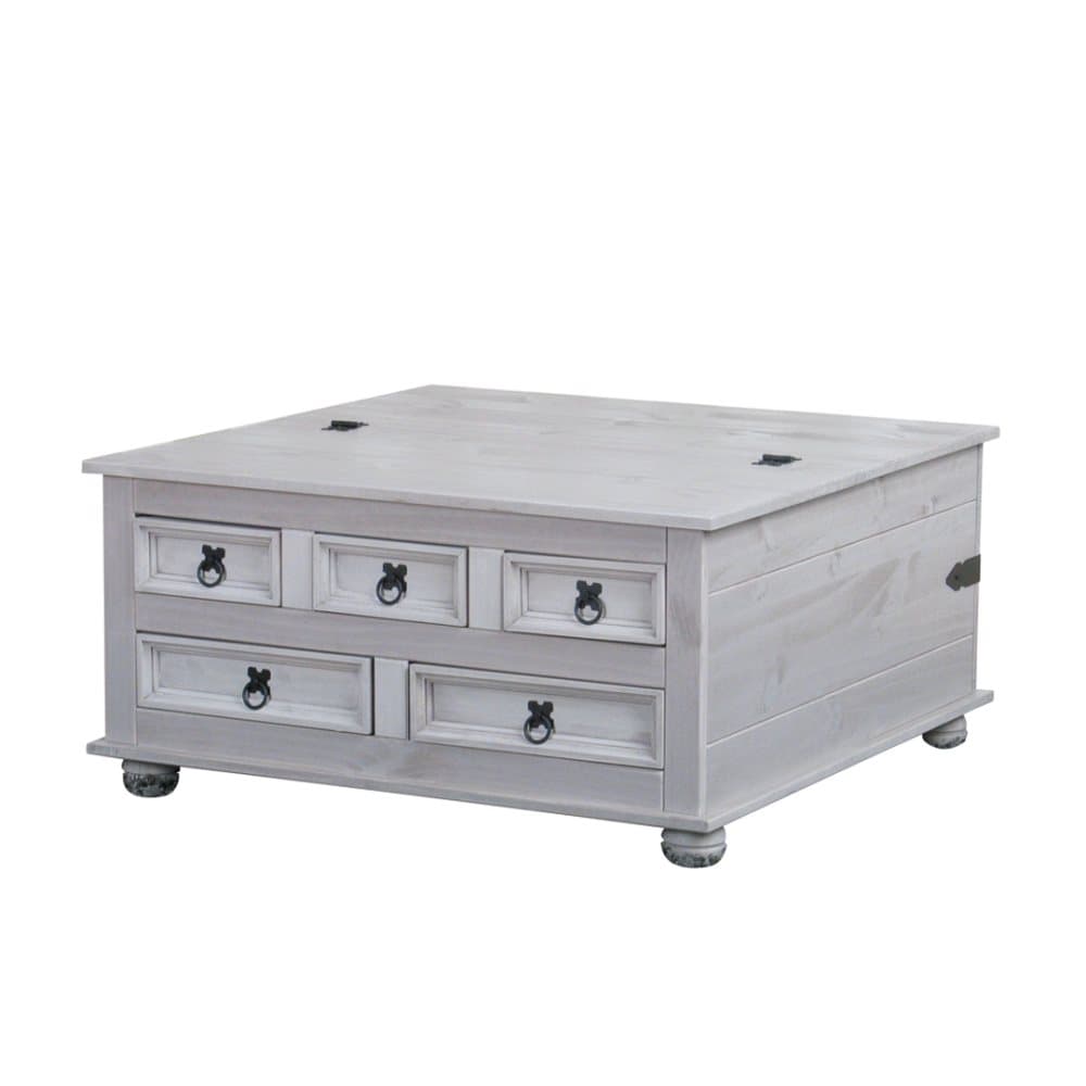 New Mexico soffbord med 5 lådor 91x91 cm grå.