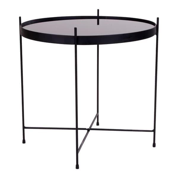 Verle sofabord sort stål, glas.