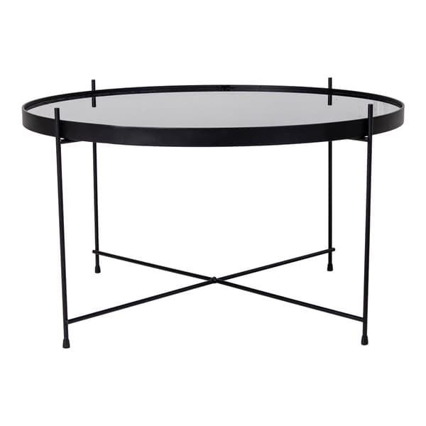 Veo sofabord 70x40 cm sort stål, glas.