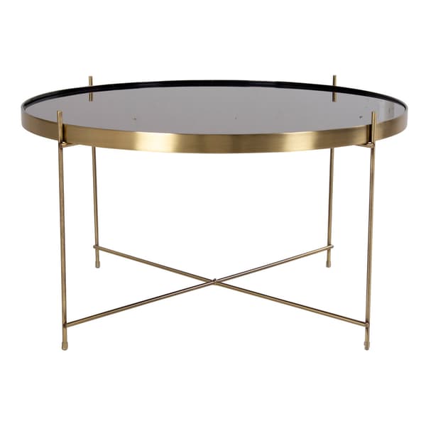Veo sofabord 70x40 cm messingfarvet stål, glas .