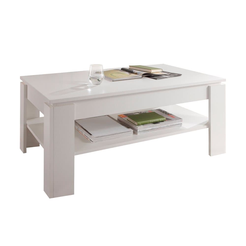Aboma soffbord med 1 hylla vit.