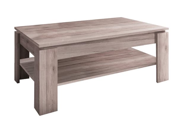 Aboma soffbord med 1 hylla mörk ekmönstrad.