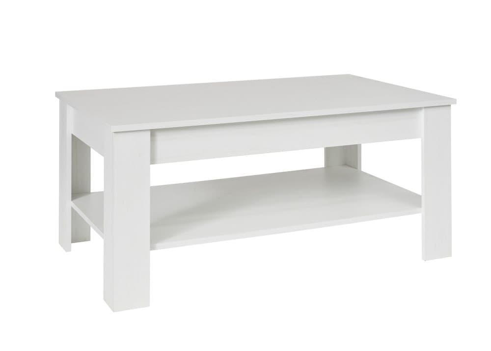 Kamaro soffbord med 1 hylla vit furumönstrad.