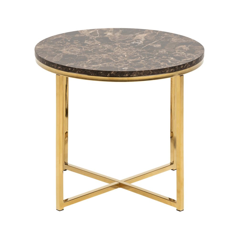 Alisma soffbord hörnbord Ø50 cm, brun.