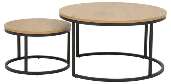 Spiro sofabord Ø50 cm, sæt med 2 stk., eg.