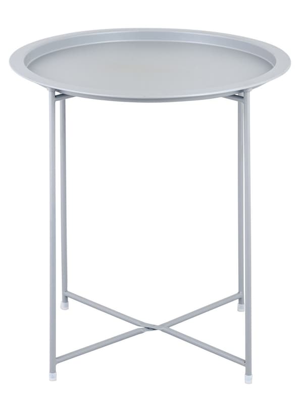 Sidobord Ø 47 H 51 balkong bords metall liten ver – grå