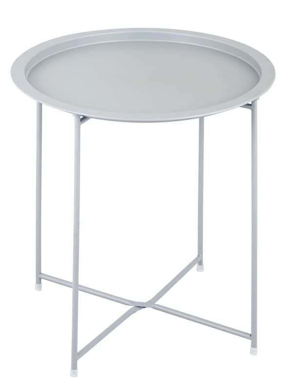 Sidobord Ø 47 H 51 balkong bords metall liten ver – grå