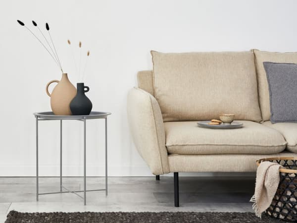 Sidobord Ø 47 H 51 balkong bords metall liten ver – grå