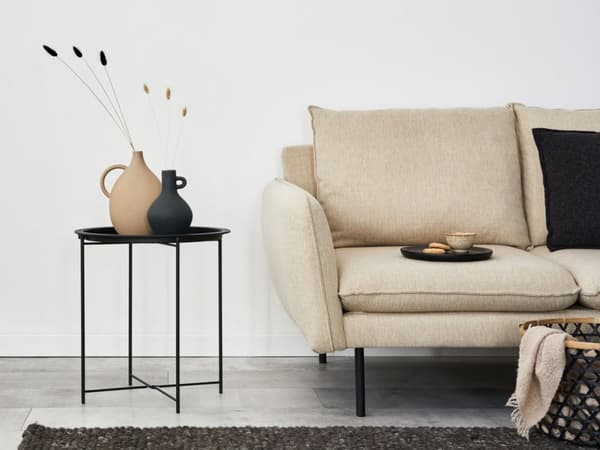 Sidobord Trädgårdsbord balkong bordssassbord runt – Svart