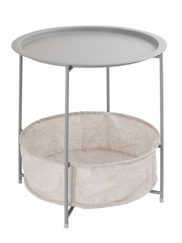 Sidobord Ø 47 H 51 Metal Round med förvaringsfack
