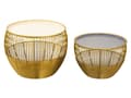 Miniatyrbild 3 av 5: Sidabell 2 Set Rund Ø 49/41 H 37/29 cm soffbord guld