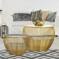 Miniatyrbild 1 av 5: Sidabell 2 Set Rund Ø 49/41 H 37/29 cm soffbord guld