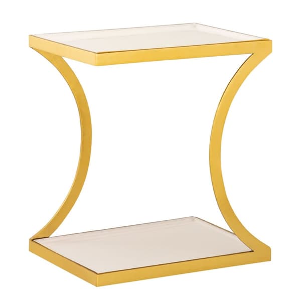 Sidobord dekorativ på 40 h 45 cm lampbord metallguld