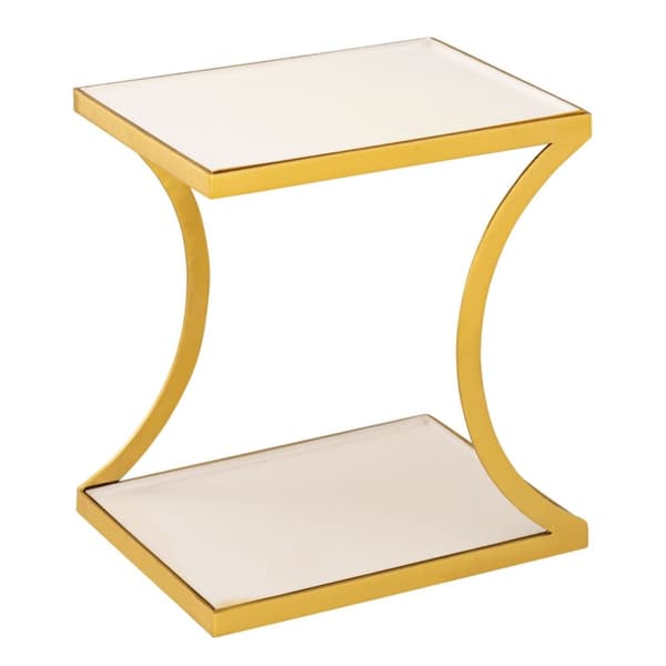 Sidobord dekorativ på 40 h 45 cm lampbord metallguld