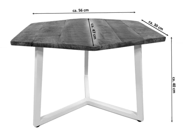 Sidobord 56 x 47 cm vardagsrum bord soffbord fin metall ram-Svart