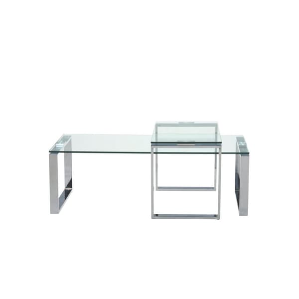 Kamma sofabord med ekstra bord i klar glass.