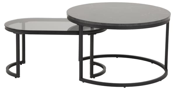 Spiro sofabord sett med 2 stk., marmor print.