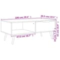 Miniatyrbillede 8 af 8: vidaXL sofabord 100x49,5x43 cm spånplade betongrå
