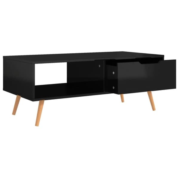 vidaXL Soffbord svart högglansig 100x49,5x43 cm spånskiva