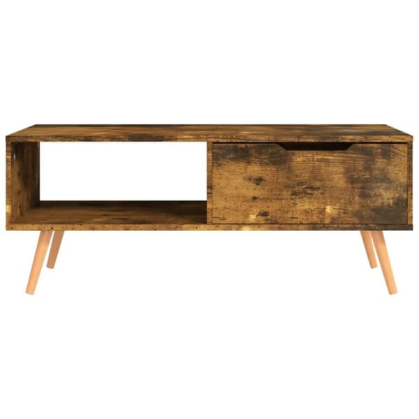 vidaXL Soffbord rökt ek 100x49,5x43 cm spånskiva