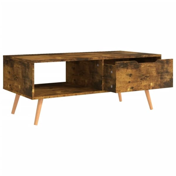 vidaXL Soffbord rökt ek 100x49,5x43 cm spånskiva