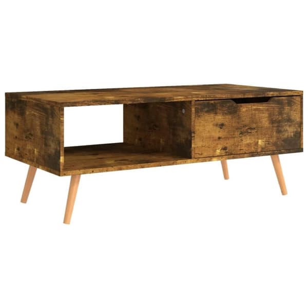 vidaXL Soffbord rökt ek 100x49,5x43 cm spånskiva