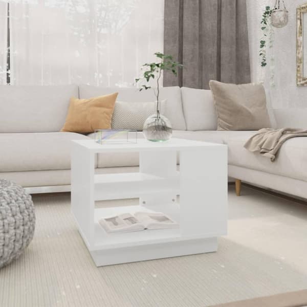 vidaXL sofabord 55x55x43 cm spånplade hvid