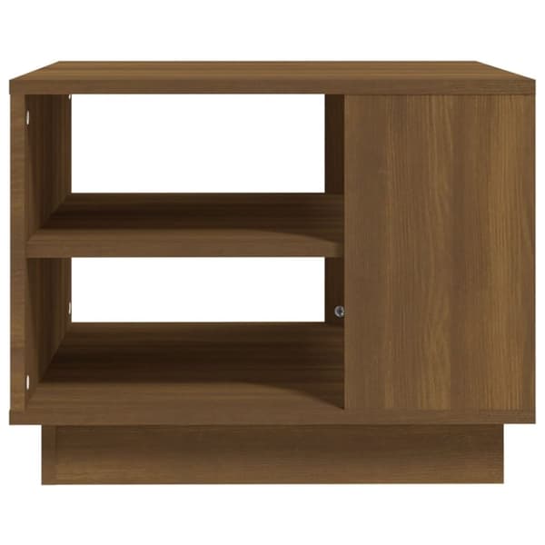 vidaXL sofabord 55x55x43 cm spånplade brun egetræsfarve