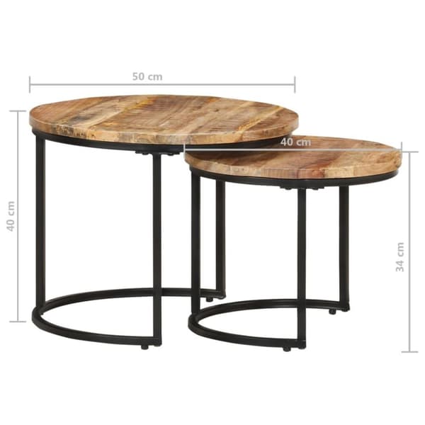 vidaXL Stablebord 2 stk grovt mangotre