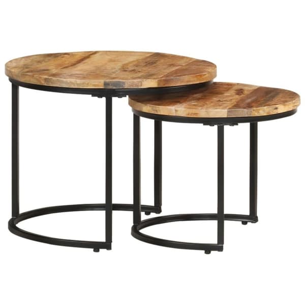 vidaXL Stablebord 2 stk grovt mangotre