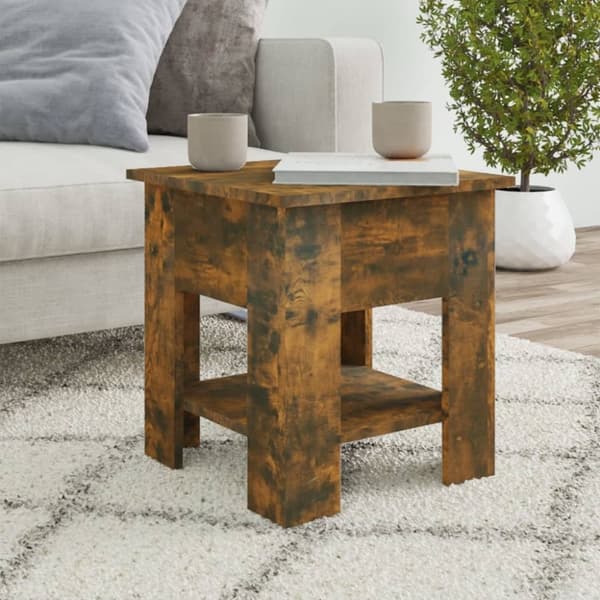 vidaXL Soffbord sonoma-ek 40x40x42 cm konstruerat trä