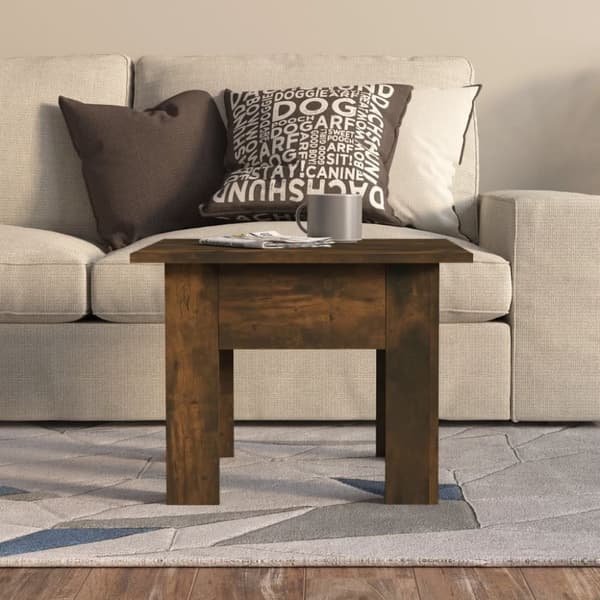 vidaXL sofabord 55x55x42 cm spånplade røget egetræsfarve