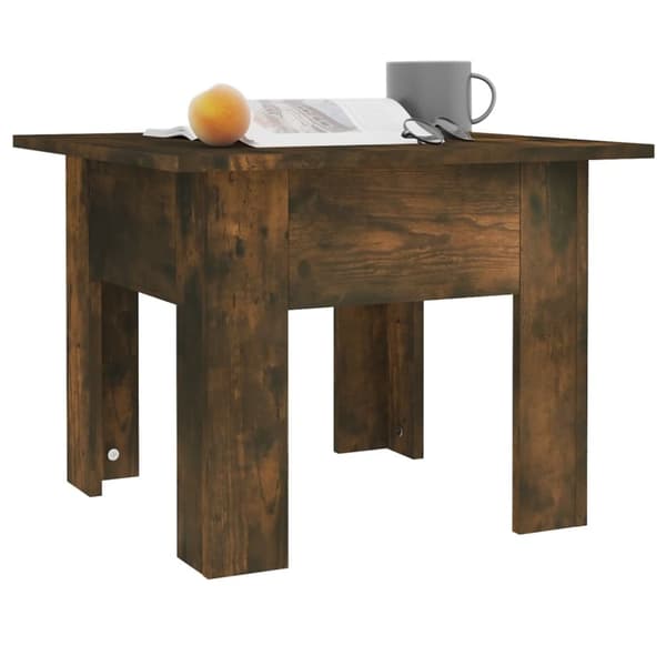 vidaXL sofabord 55x55x42 cm spånplade røget egetræsfarve