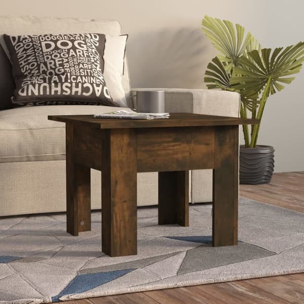 vidaXL sofabord 55x55x42 cm spånplade røget egetræsfarve