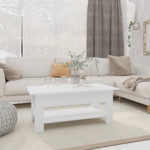 vidaXL Salongbord hvit 102x55x42 cm sponplate