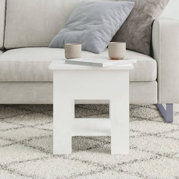 vidaXL Salongbord høyglans hvit 40x40x42 cm konstruert tre