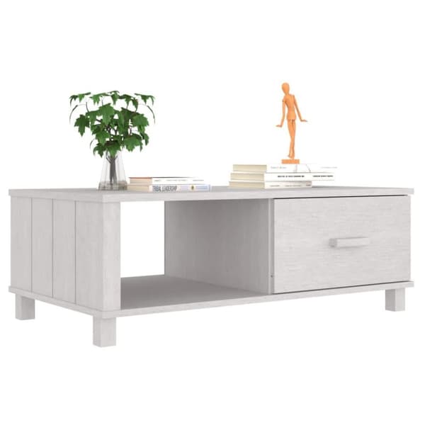 vidaXL Soffbord HAMAR vit 100x55x35 cm massiv furu
