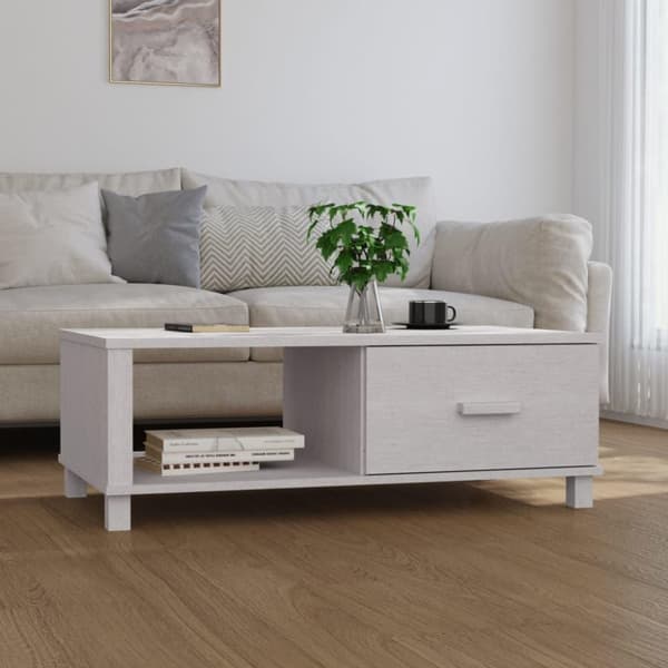 vidaXL Soffbord HAMAR vit 100x55x35 cm massiv furu