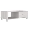 Miniatyrbillede 1 af 9: vidaXL sofabord HAMAR 100x55x35 cm massivt fyrretræ hvid