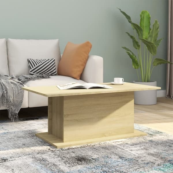 vidaXL sofabord 102x55,5x40 cm spånplade sonoma-eg