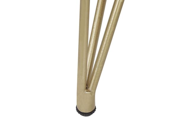 Soffbord Ljust trä Akacia Bordsskiva Metall Guld Ben Glamour Accent Kanter