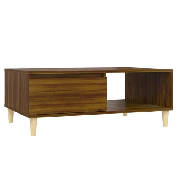 vidaXL sofabord 90x60x35 cm konstrueret træ brun egetræsfarve