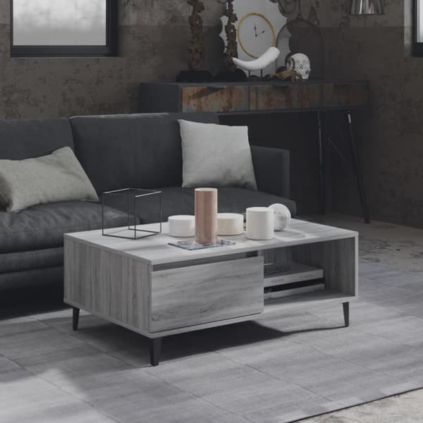 vidaXL Soffbord grå sonoma 90x60x35 cm spånskiva