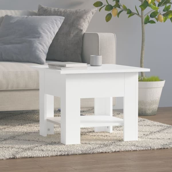 vidaXL sofabord 55x55x42 cm konstrueret træ hvid