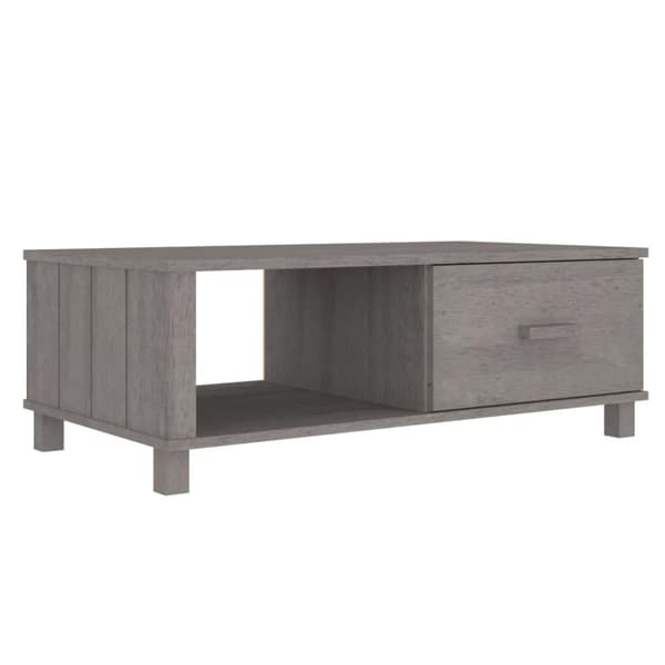 vidaXL sofabord HAMAR 100x55x35 cm massivt fyrretræ lysegrå